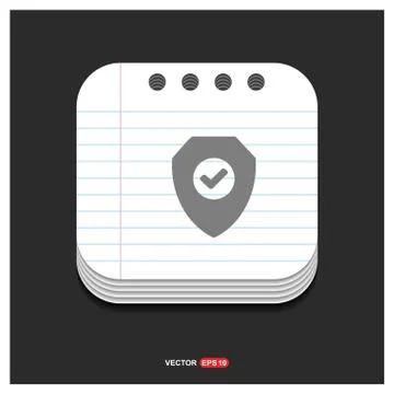 Badge Icon Gray icon on Notepad Style template Vector EPS 10 Free Icon Stock Illustration