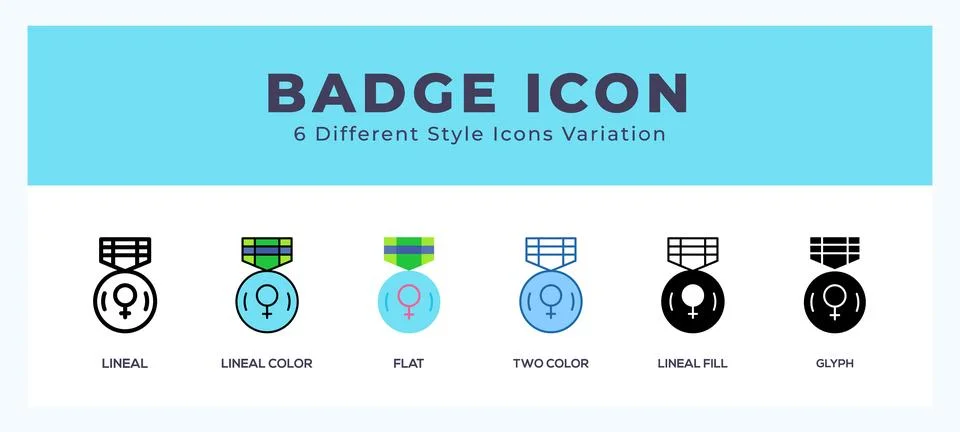 Badge icon set. Design elements for logo Stock Illustration
