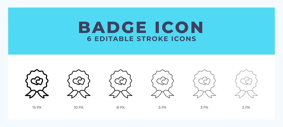 Badge icon set with different stroke. Design elements for logo. Vector illu.. イラスト素材