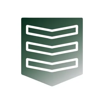 Badge icon solid gradient green white colour military symbol perfect. Stock Illustration