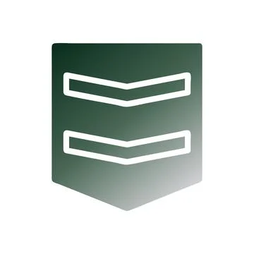 Badge icon solid gradient green white colour military symbol perfect. Illustrazione stock