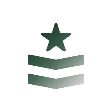 Badge icon solid gradient green white colour military symbol perfect. Illustrazione stock