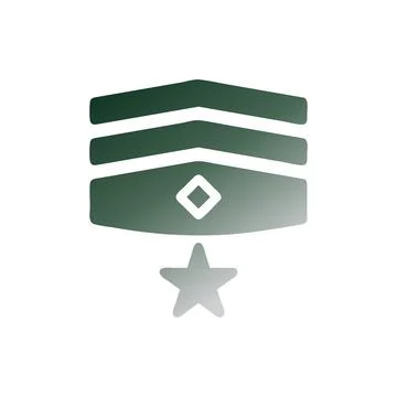 Badge icon solid gradient green white colour military symbol perfect. Illustrazione stock