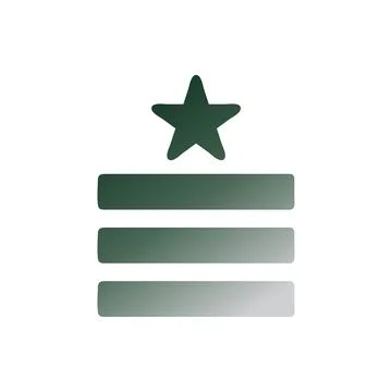 Badge icon solid gradient green white colour military symbol perfect. Illustrazione stock