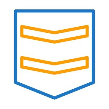 Badge icon solid gradient purple pink colour military symbol perfect. Illustrazione stock