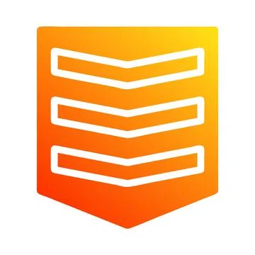 Badge icon solid gradient red style military illustration vector army eleme.. Illustrazione stock