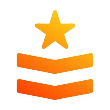 Badge icon solid gradient red style military illustration vector army eleme.. Illustrazione stock