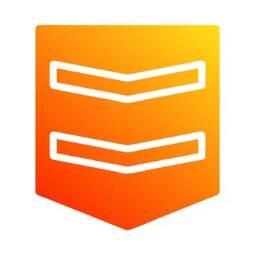 Badge icon solid gradient red style military illustration vector army eleme.. Illustrazione stock