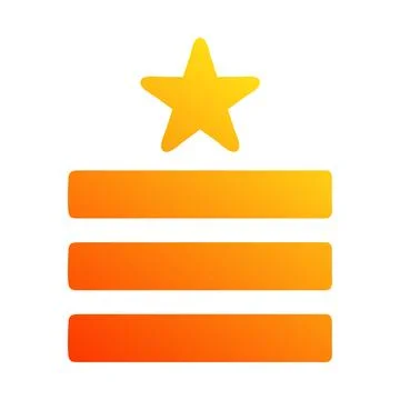 Badge icon solid gradient red style military illustration vector army eleme.. Illustrazione stock