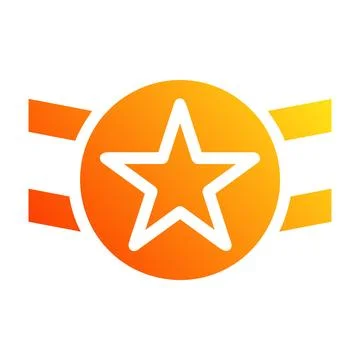 Badge icon solid gradient red style military illustration vector army eleme.. Illustrazione stock