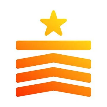 Badge icon solid gradient red style military illustration vector army eleme.. イラスト素材