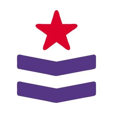 Badge icon solid red purple style military illustration vector army element.. Stock Illustration