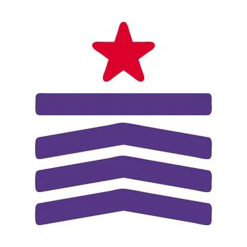 Badge icon solid red purple style military illustration vector army element.. Illustrazione stock