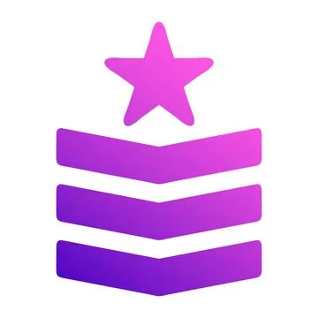 Badge icon solid style gradient purple pink colour military illustration ve.. Stock Illustration