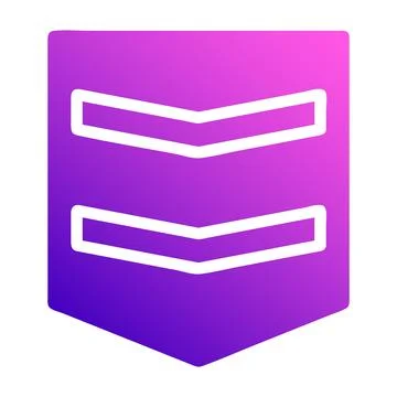 Badge icon solid style gradient purple pink colour military illustration ve.. Illustrazione stock