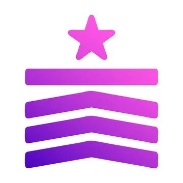 Badge icon solid style gradient purple pink colour military illustration ve.. Illustrazione stock