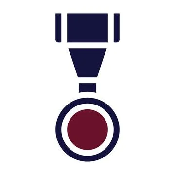 Badge icon solid style maroon navy colour military illustration vector army.. Illustrazione stock
