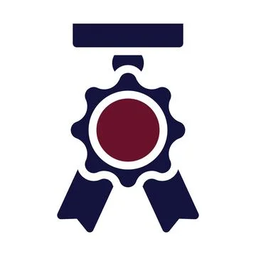 Badge icon solid style maroon navy colour military illustration vector army.. Illustrazione stock