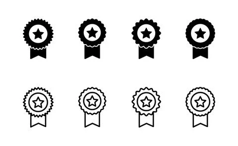 Badge icon vector. Awards icon vector. Achieve sign and symbols. Stamp Illustrazione stock