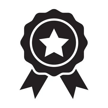 Badge icon vector star with ribbons icon vector for graphic design, logo, web Stock Illustration