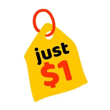 Badge just 1 dollar, vector illustration Stock Illustration
