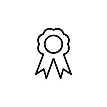Badge Line Icon Flat Style Vector. Award Black Icon Vector Illustration Stock Illustration
