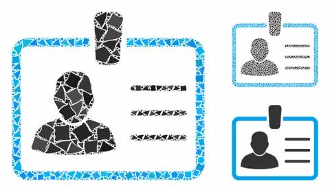 Badge Mosaic Icon of Uneven Elements Stock Illustration