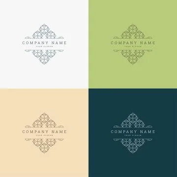 Badge mosaic vintage creative logo template design Stock Illustration