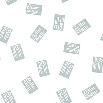 Badge name card glyph vector seamless pattern Stock Illustration