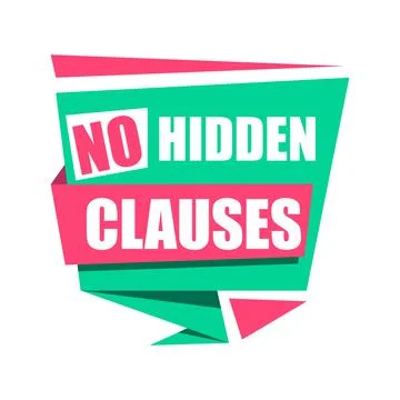 Badge no hidden clauses, vector illustration Stock Illustration