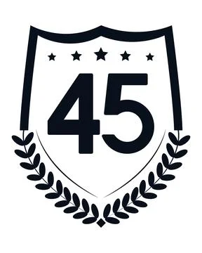 Badge with number fortyfive Stock Illustration