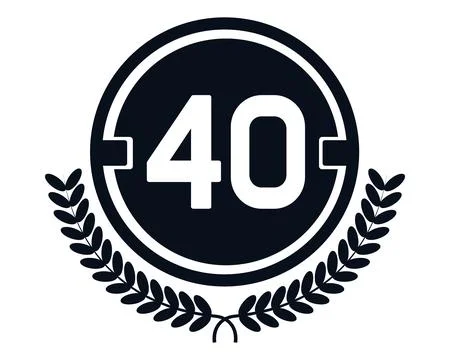 Badge with number fourty Stock Illustration