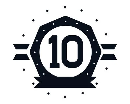 Badge with number ten Illustrazione stock
