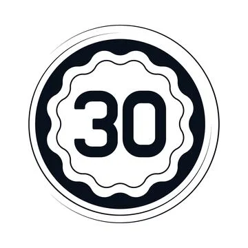 Badge with number thirty Stock Illustration