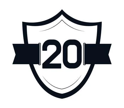 Badge with number twenty Stock Illustration