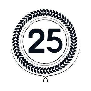 Badge with number twentyfive Stock Illustration