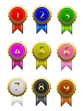 Badge numbers Stock Illustration