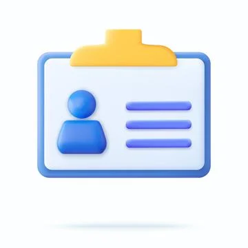 Badge with personal data 3d icon. Stock Illustration