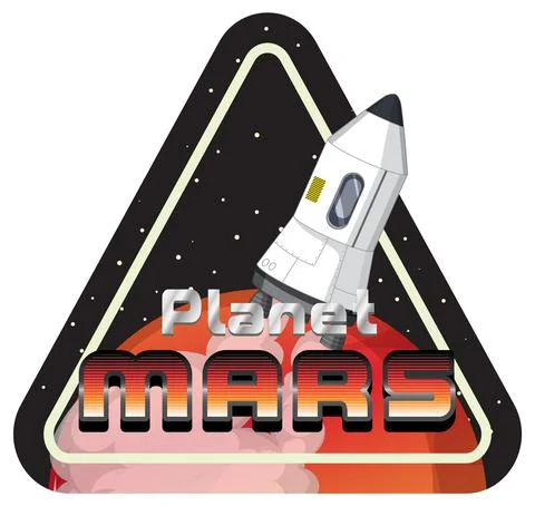 Badge of Planet Mars logo Stock Illustration