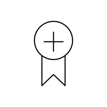 Badge, plus, SEO icon. Simple line, outline vector elements of commerce icons Illustrazione stock