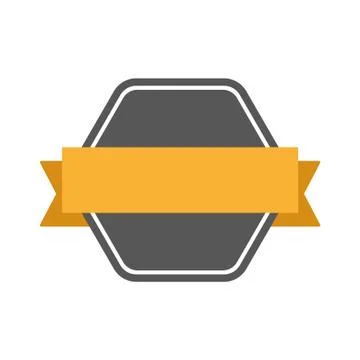 Badge with ribbon, label, flat design element Stock Illustration
