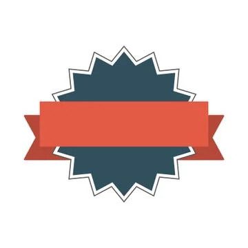 Badge with ribbon, label, flat design element イラスト素材