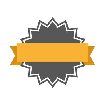 Badge with ribbon, label, flat design element Stock Illustration