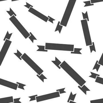 Badge ribbon seamless pattern background. Business flat vector illustration.  Stock Illustration