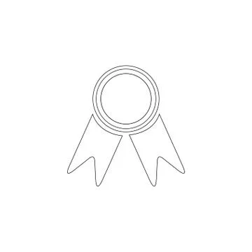 Badge with ribbons. flat vector icon Stock Illustration