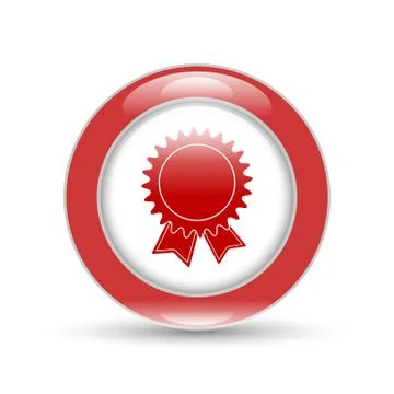 Badge with ribbons icon Stock Illustration