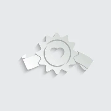 Badge with ribbons  vector icon Stock-Illustration