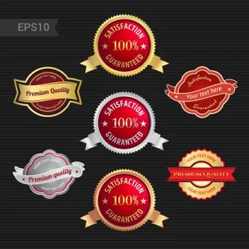Badge satisfaction-guaranteed red Stock Illustration