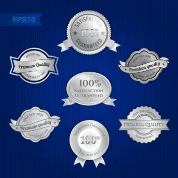 Badge satisfaction-guaranteed silver Stock Illustration