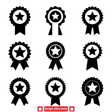Badge Shape Silhouettes Versatile Elements for Labels, Stamps &amp; More Stock Illustration
